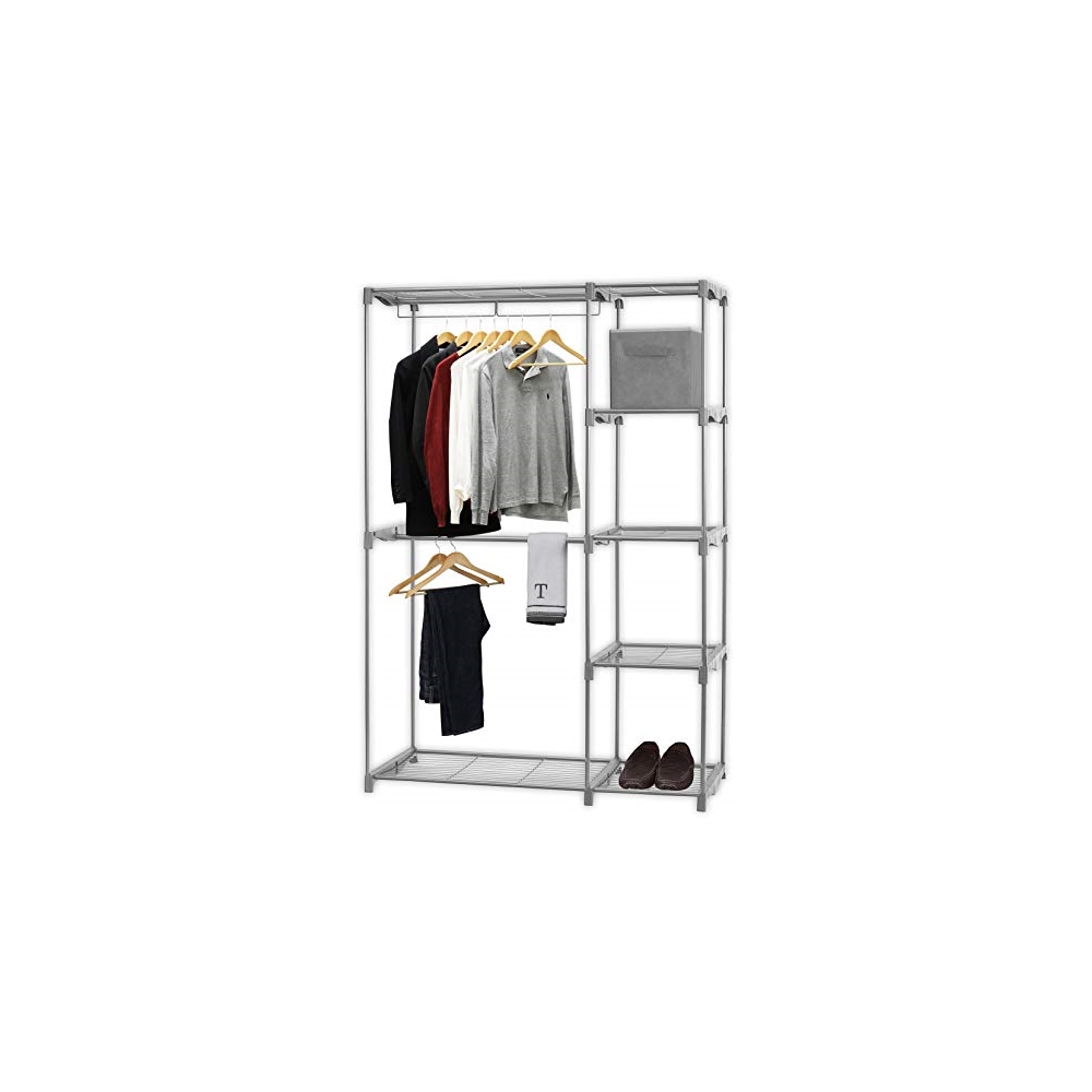 Closet organizador de ropa para un ambiente limpio, plateado