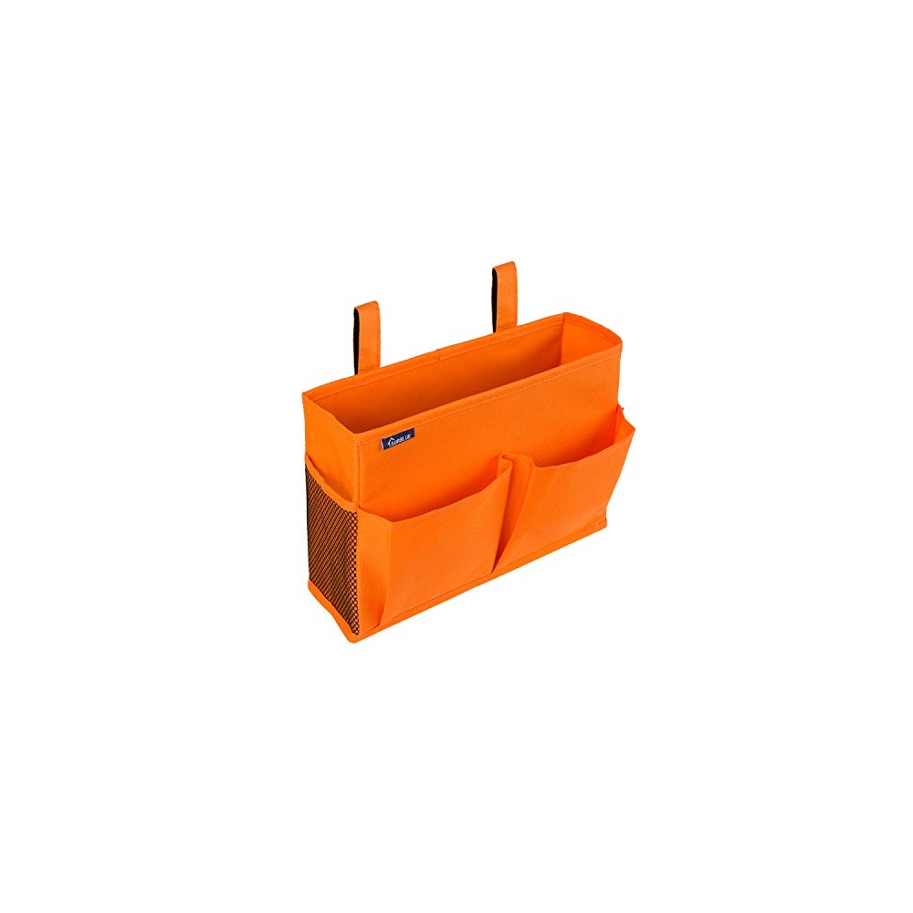 Organizador de cama colgante para mesita de noche, naranja