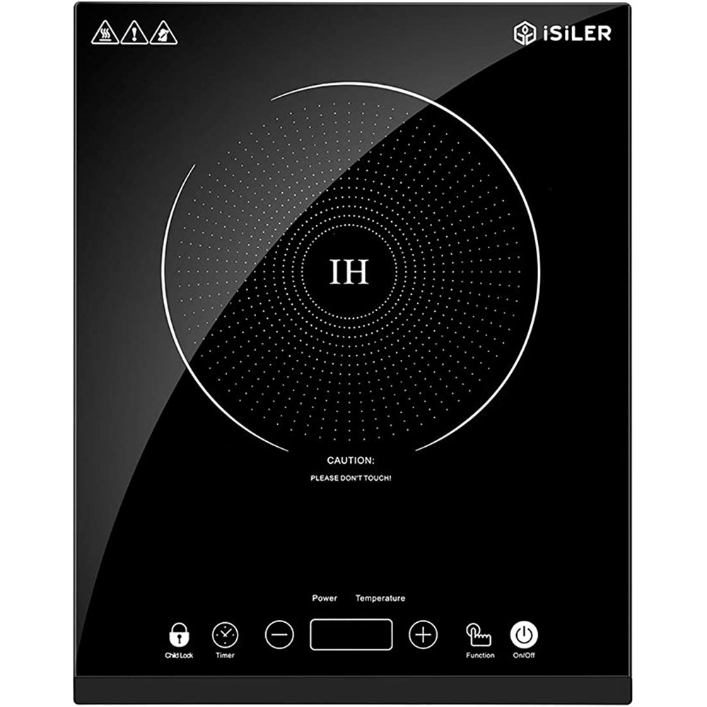 Cocina de inducción eléctrica con sensor con bloqueo negra