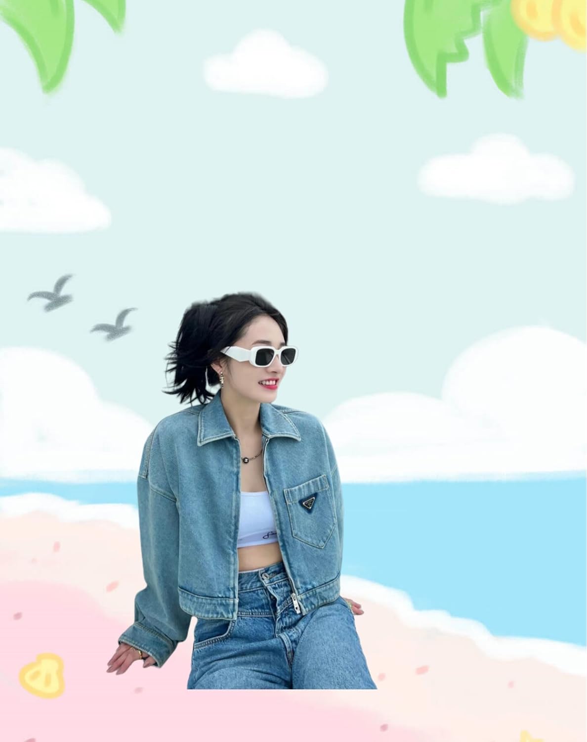 Blue Pinafore Denim Dress